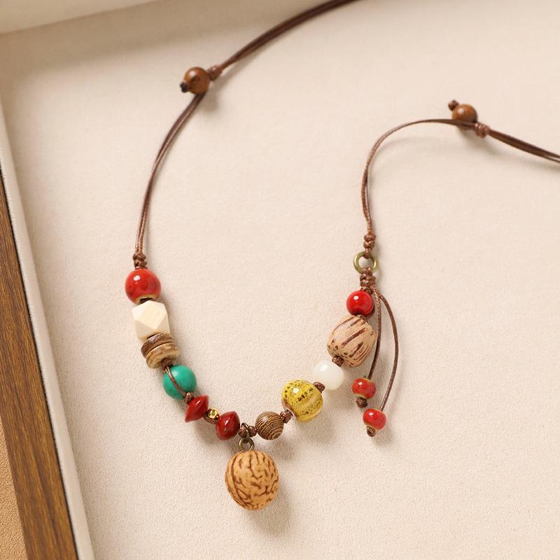 

Оригинальное дизайнерское ожерелье с плодами растений, плетеная желудевая длинная литературная цепочка для свитера, женские аксессуары