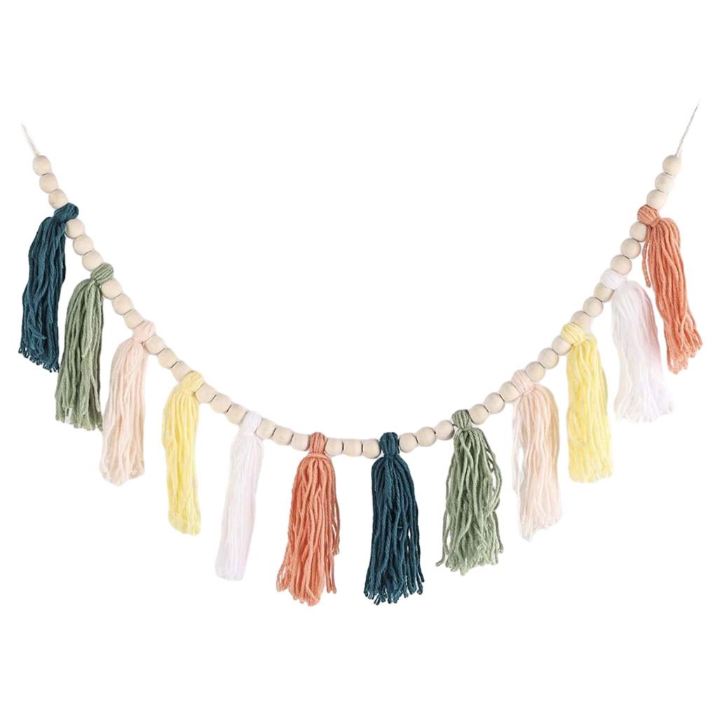 Cotton Tassel Garland Pastel Banner Addition To Nursery Room Girls Bedroom Accessories Easy Hanging