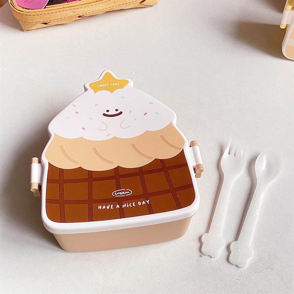 Cartoon Car Bento Lunch Box Rectangular Leakproof Plastic School Kids Portable Microwave Food Container School Child Lunch Box
