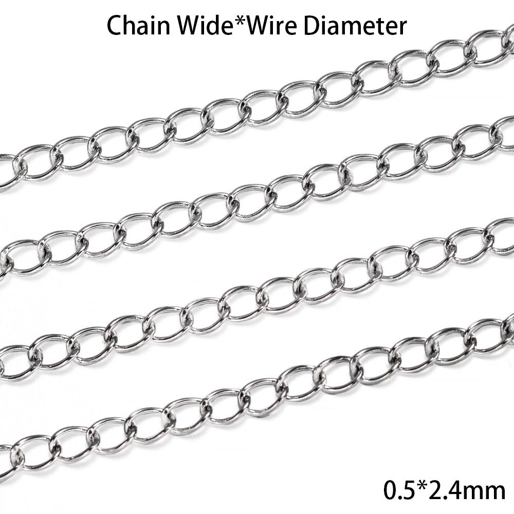 5Meters Never Fade Stainless Steel Multi Styles Necklace Chains for DIY Bracelet Chain Jewelry Making Findings Accessories