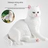 Children's Educational White Cat Plush Toy - English Shorthair Static Model