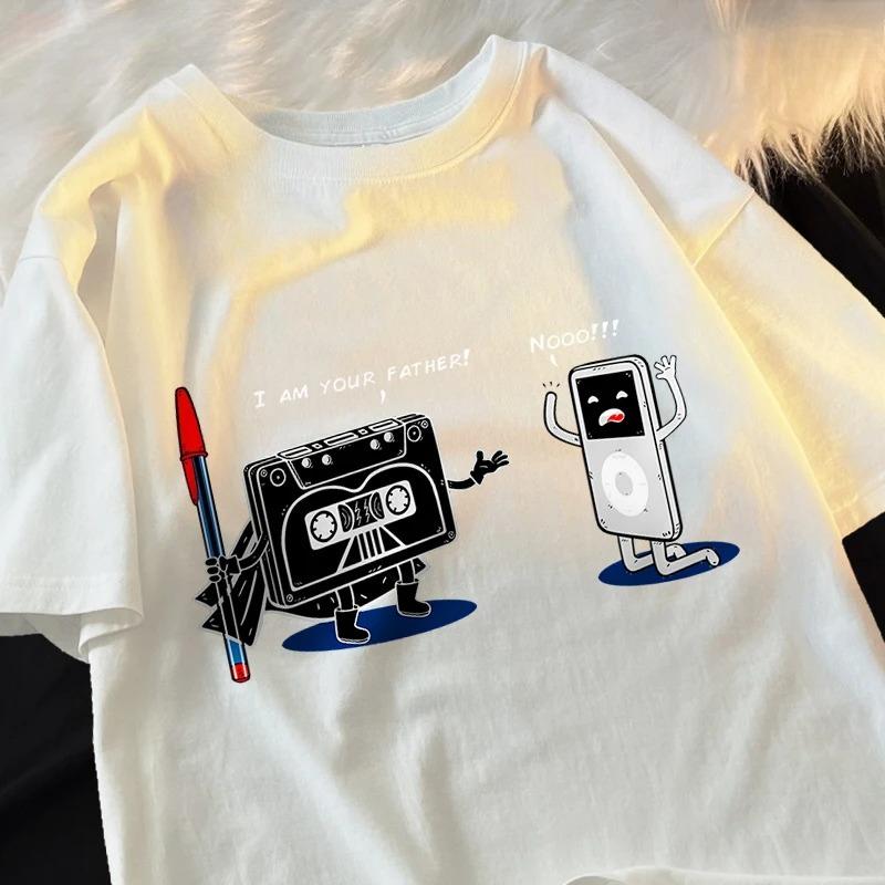 Fun Cassette Tape I Am Your Father Printed Women Clothes Hip Hop T-Shirts Summer Casual Short Sleeve Streetwear T Shirt Clothes