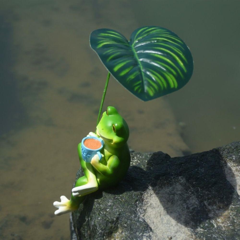 Resin Frog Decorative Ornaments Simulation Animal Ornament  Garden Outdoor Yard Fish Tank Decor