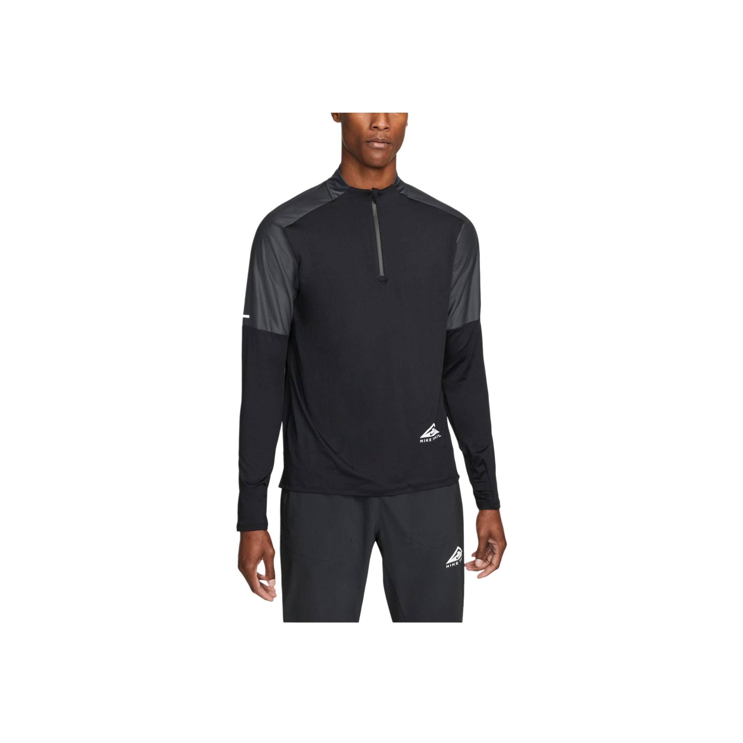 

Мужская футболка для трейлраннинга Nike Dri-Fit, быстросохнущая, экологичная, для фитнеса, топы, черная, DD5709-010 XL