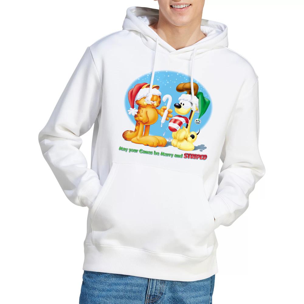 Garfield Mens Merry And Striped Hoodie
