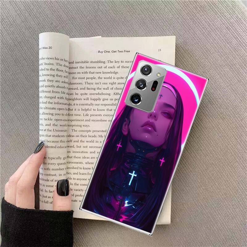 Dark Nun Phone Case for Samsung A17 A37 A57 A54 A14 A24 A34 A07 A04S A02S A12 A22 A32 A52S A16 A26 A36 A56 A72 Galaxy Note 20 10