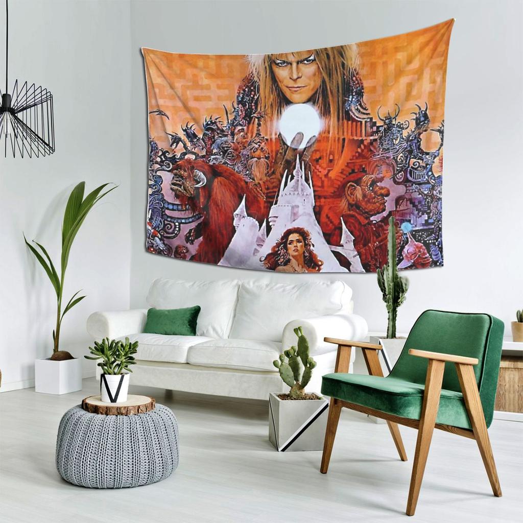 Labyrinth Filmplakat Wandteppich Dekor Kunst Ästhetische Wandteppiche für Wohnzimmer Schlafzimmer Heimwandtuch Wandbehang