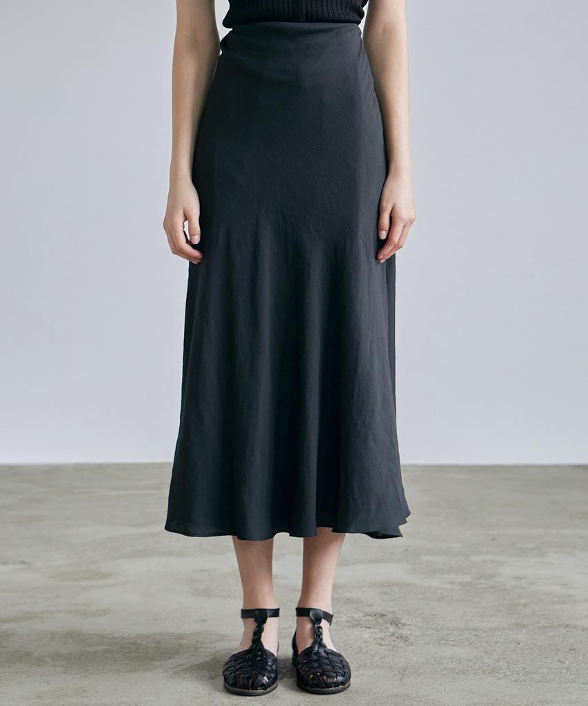 Nigaennikol Satin Long Skirt_Black