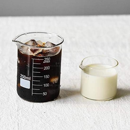 Sizikato 2 st Genomskinlig Glas Gräddkanna, 4oz Mini Kaffe Mjölk Grädde Kannor.