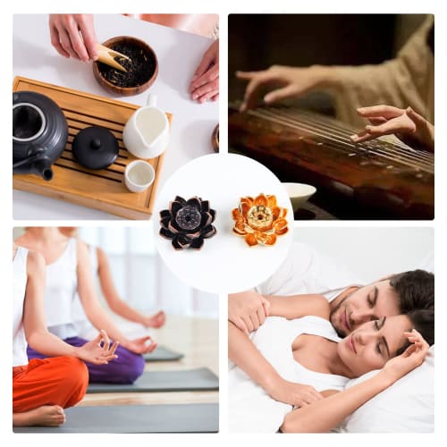 RICISUNG Incense Holder/Incense Burner (2-Pack) - Stylish Lotus Flower Design, Ideal for Buddhist Altars, Incense Burners, and Incense Holders. Horizo