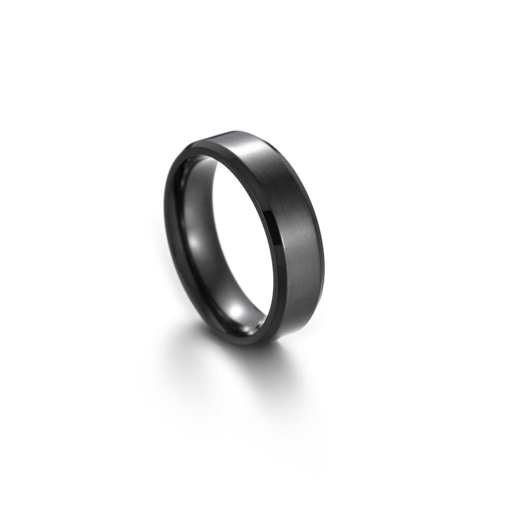 Fashion Ring Men Women Titanium Steel Black  for Women Wedding Rings  Width 6mm Custom Engraved Name