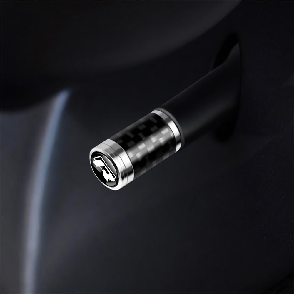 VW Car Styling 4Pc Auto Tire Carbon Fiber Metal Valve Caps Badge For Volkswagen VW R Polo Passat Rline Golf Tiguan Jetta GTI Touran EP1