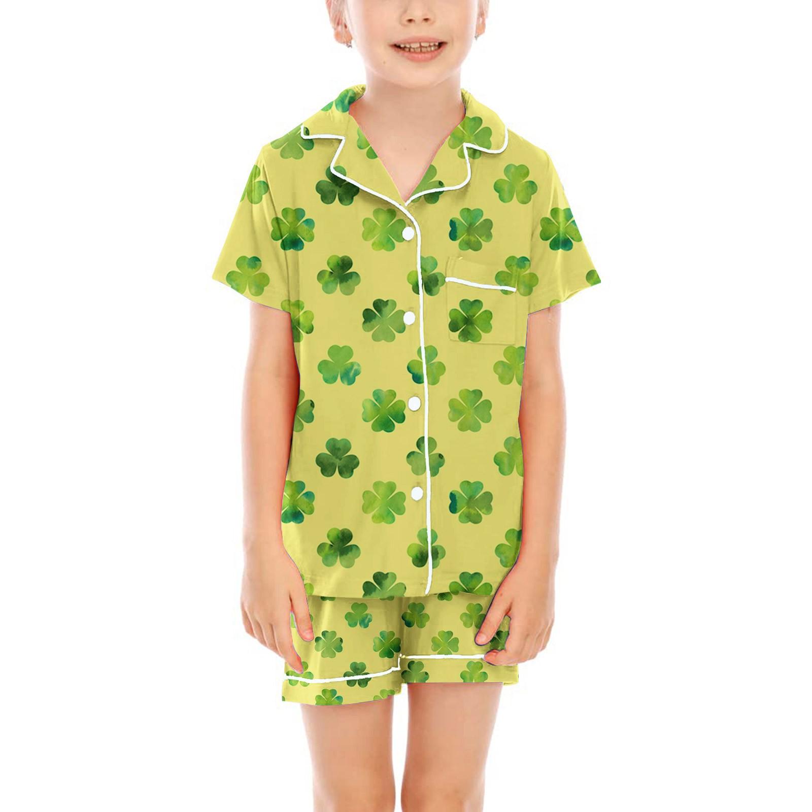 

Детские пижамы, модная рубашка из двух предметов, комплект с шортами, мягкий праздничный комплект повседневной одежды 160 жёлтый