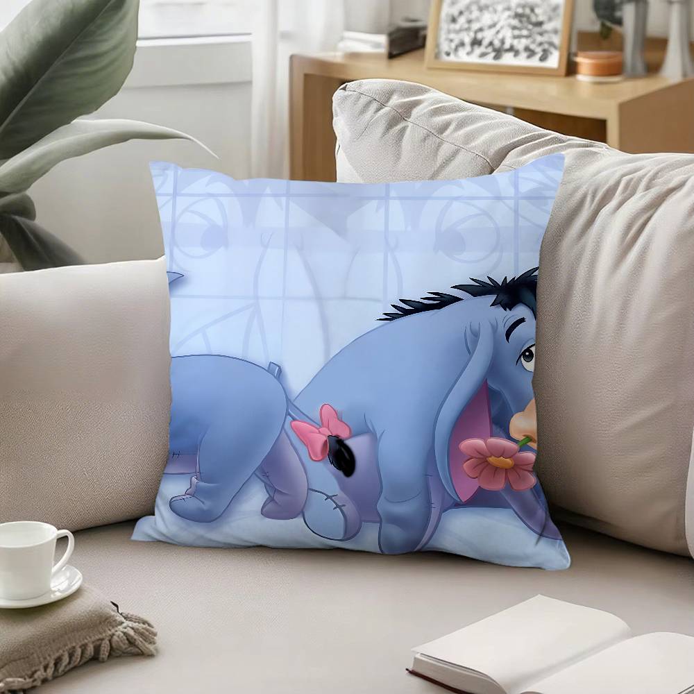 Cartoon E-Eeyore Pillow Case Pattern Printed Pillowcase For Living Room Sofa Cushion Cover & Bedroom Decor