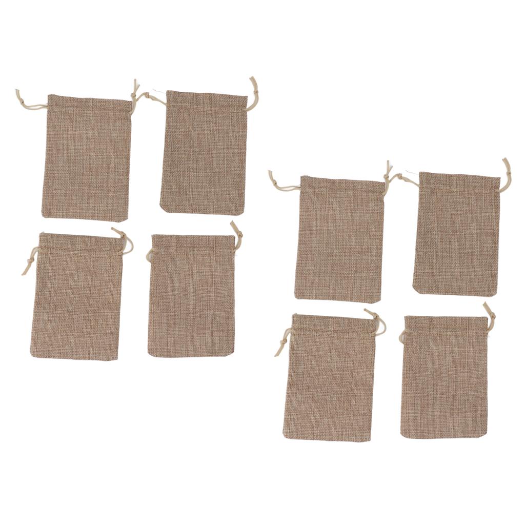 50PCS Burlap Gift Bags with Drawstring Linen Jewelry Pouches Wedding Hessian Jute Bags for Party