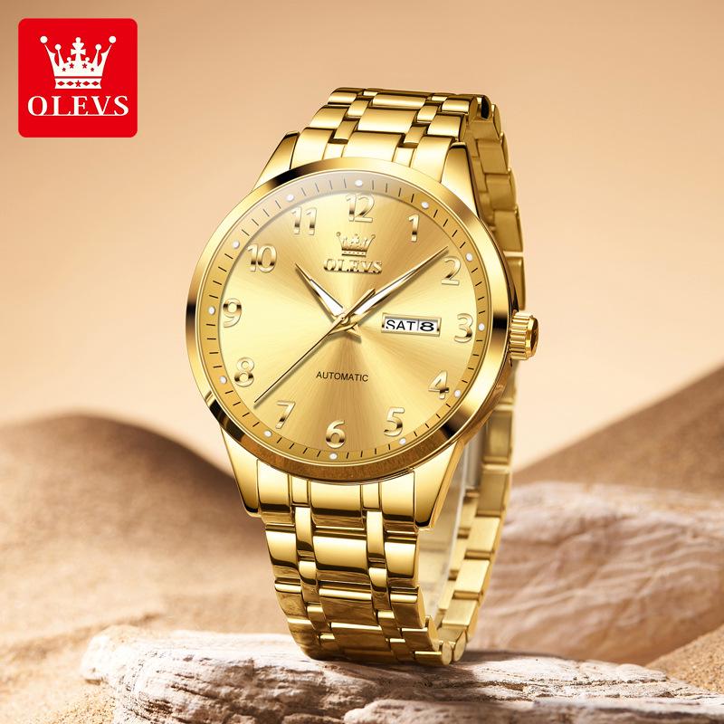 

Olevs Высококлассные Минималистичные Мужские Автоматические Часы с Цифровым Циферблатом для Среднего и Пожилого Возраста.
