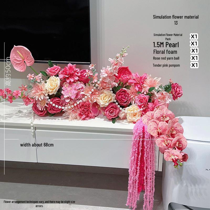 Romantic Wedding Aisle & Table Flower Arrangement: Floral Art Bouquet and Ornaments