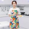 unframed Creative Plant Priinting Women Kitchen Aprons Cooking oil-proof Cotton Linen Antifouling Chef Apron 55x68cm