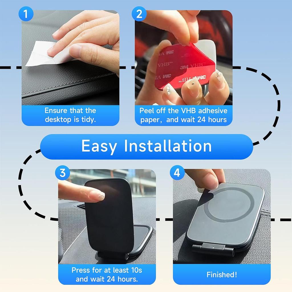 Magnetic Phone Holder for Car, MagSafe Car Mount with Dual Side Strong Magnets, Ultrathin Adjustable Cell Phone Holder, Car