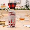 Saco para Garrafa de Vinho de Tecido Floresta de Natal com Cordão para Embalagem de Presente de Feriado