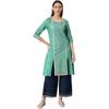 W for Woman Viscose Regular Kurta (22AUW18241-119939_Green_16