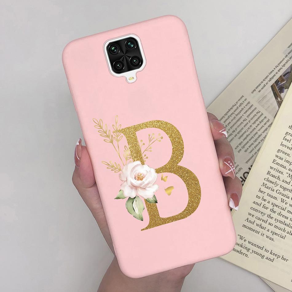 For Xiaomi Redmi Note 9 Pro Case Flowers Letters Silicone Soft TPU Back Cover For Xiomi Redmi Note9 Pro 6.67'' M2003J6B2G Case