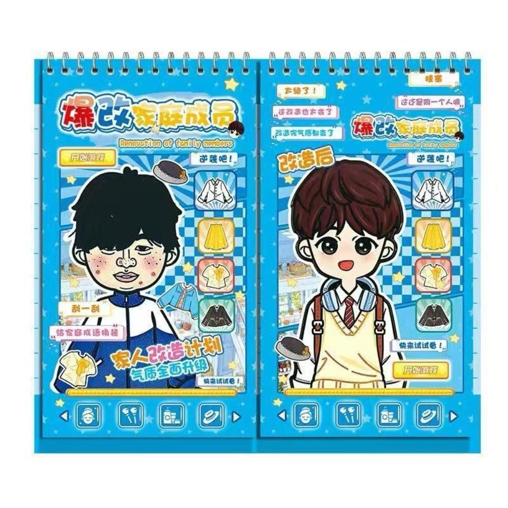 

Puzzle Game Handmade DIY Sticker Book with Scraper Cartoon Quiet Book Children синий