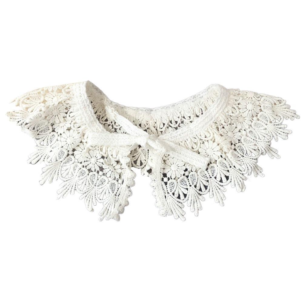 Detachable Kids Girls Lace Scarf Shawl Hollow Embroidered with Shoulder Straps Baby Children Fake Collar 3-8Y
