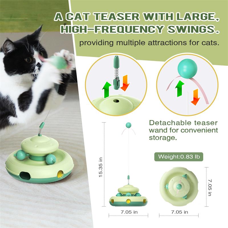 Cat Toy Interactive Ball Cat Teaser Large High-Frequency Swings Cat Toys Kitten Play Together Self-entertaining Cats Accessories