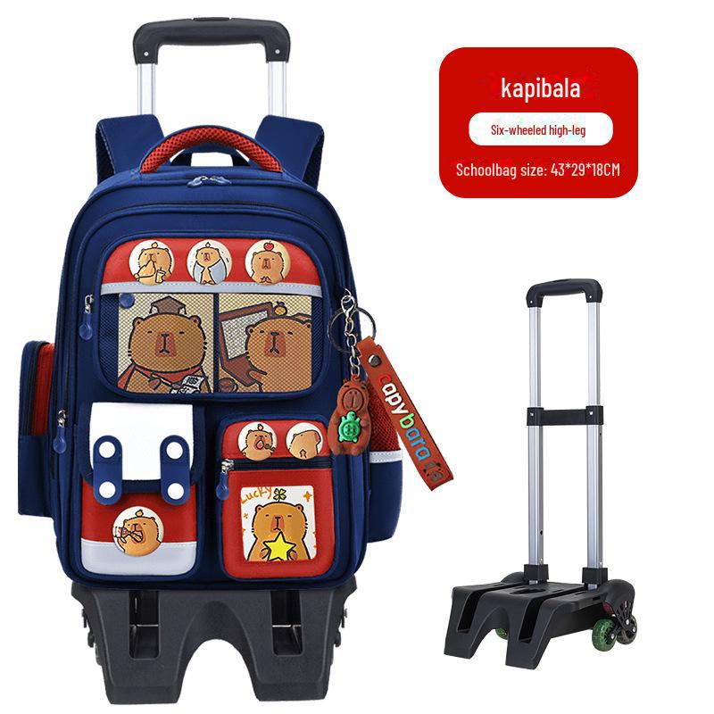 « Cartables à roulettes de grande capacité pour les élèves de 2e, 3e et 6e année - Conception Card Bara pour réduire la charge de transport »