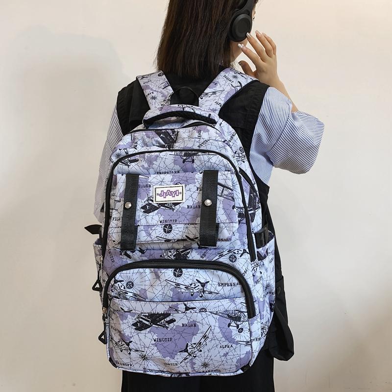 Большая вместимость школьный рюкзак для школьников с принтом для мужчин легкий рюкзак — фото 19