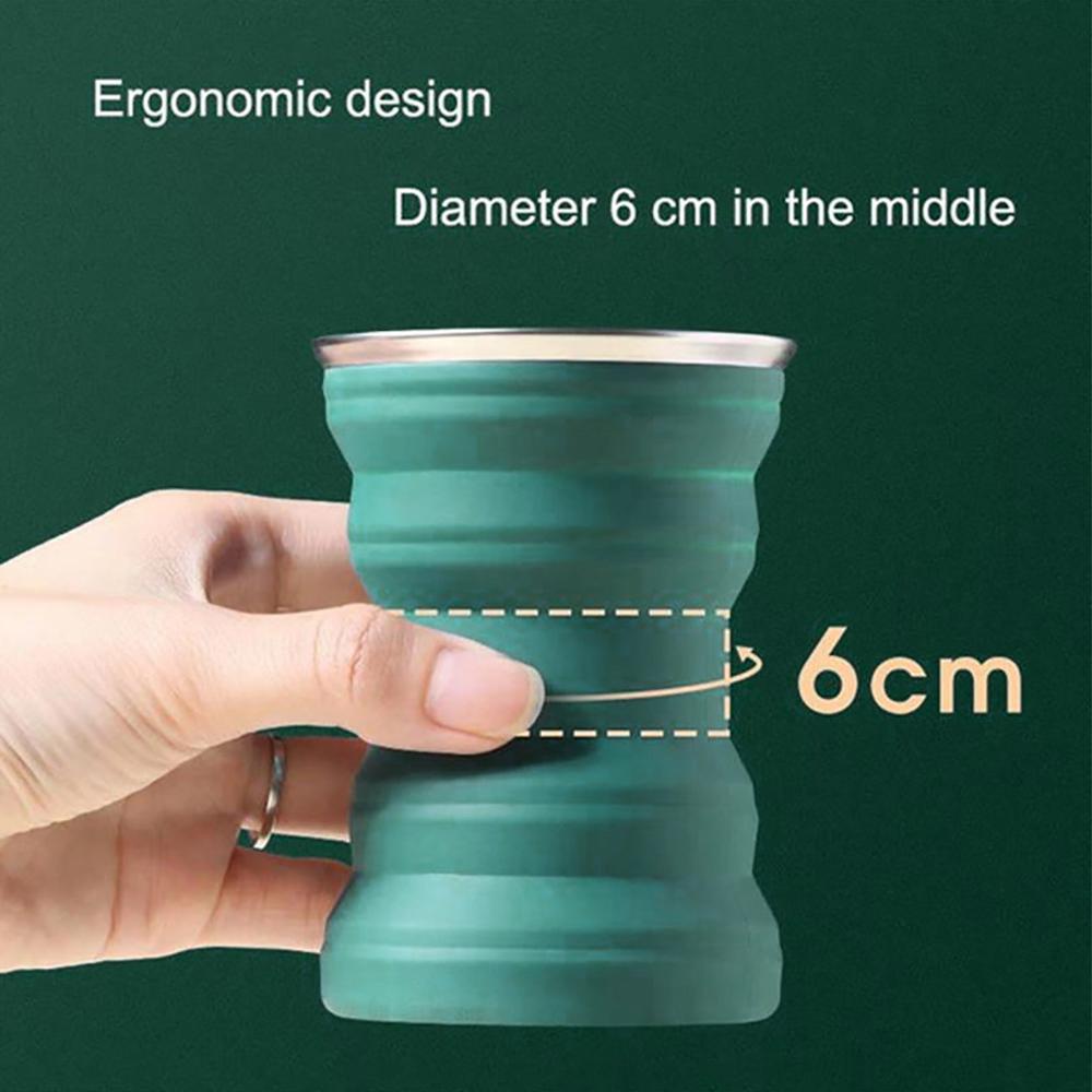 Portable Silicone Foldable Cup With Lanyard Heat Resistant Collapsible Cups Lid Folding Storage Travel Mug For Hot Water