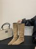 Fashion Fashion Bohemia Knee-length Women Boots Tassels Faux Suede Boots Girl Clogs Cork Insole Long Botas Mujer Winter Outdoor Shoes