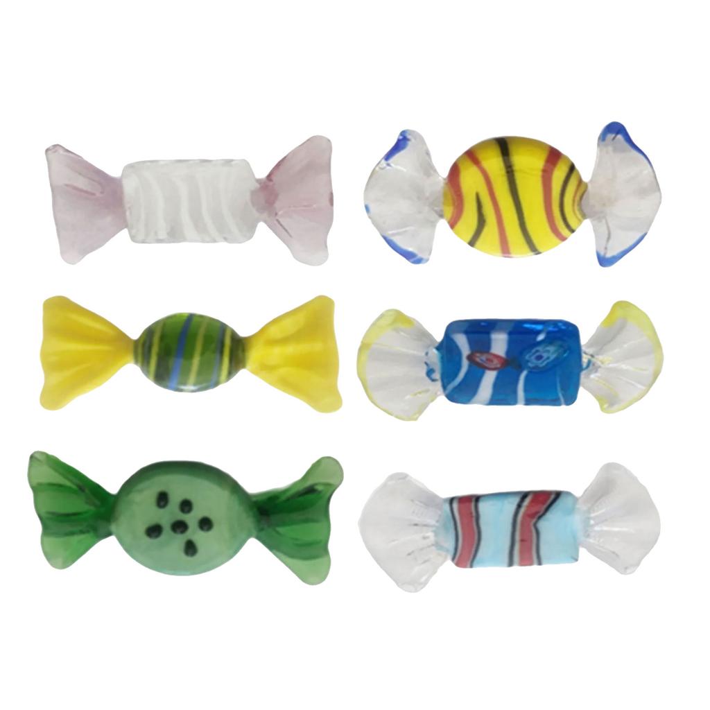 Glass Candy Figurines Vibrant Colored for Living Room Bedroom for Decoration
