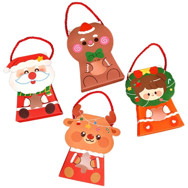 Festive Christmas Gift Boxes 10pcs Chocolate Candy Packaging Bags for Home Decor