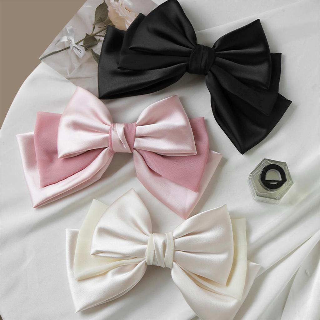 French High-End Versatile Large Bow Hair Clip for Women - Enhances Updo and Slenderizes Face