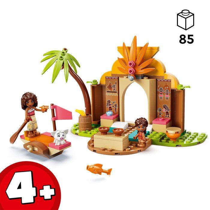LEGO | Disney Vaiana 43282 Maison de Village et Pirogue de Vaiana - Jouet Bateau 4 ans