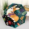 1pc Floral Corgi Fashionable Automatic Opening/Closing Folding Umbrella with 8 Bones, Windproof Portable, Daily Use061