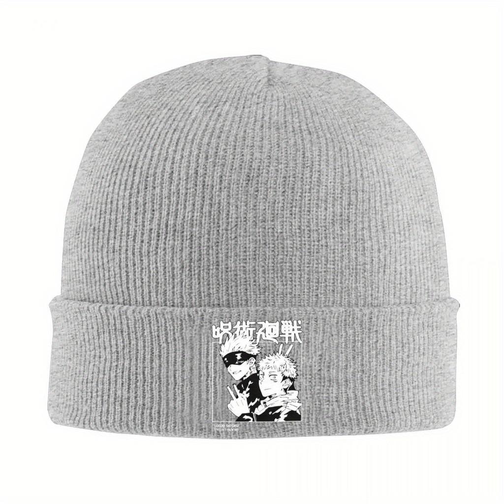 Jujutsu Yuji Itadori Kaisen Satoru Gojo Knitted Caps for Women Men Beanie Winter Hats Acrylic Manga Warm Melon Cap