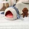 Cats Tent Bed House for Indoor Small To Large Cats Soft Cute Shark Shape with Anti-Slip Bottom Machine Washable Cushions