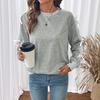 YYFS Camicette e camicie con scollo a maniche lunghe con stampa tinta unita primavera autunno moda casual da donna