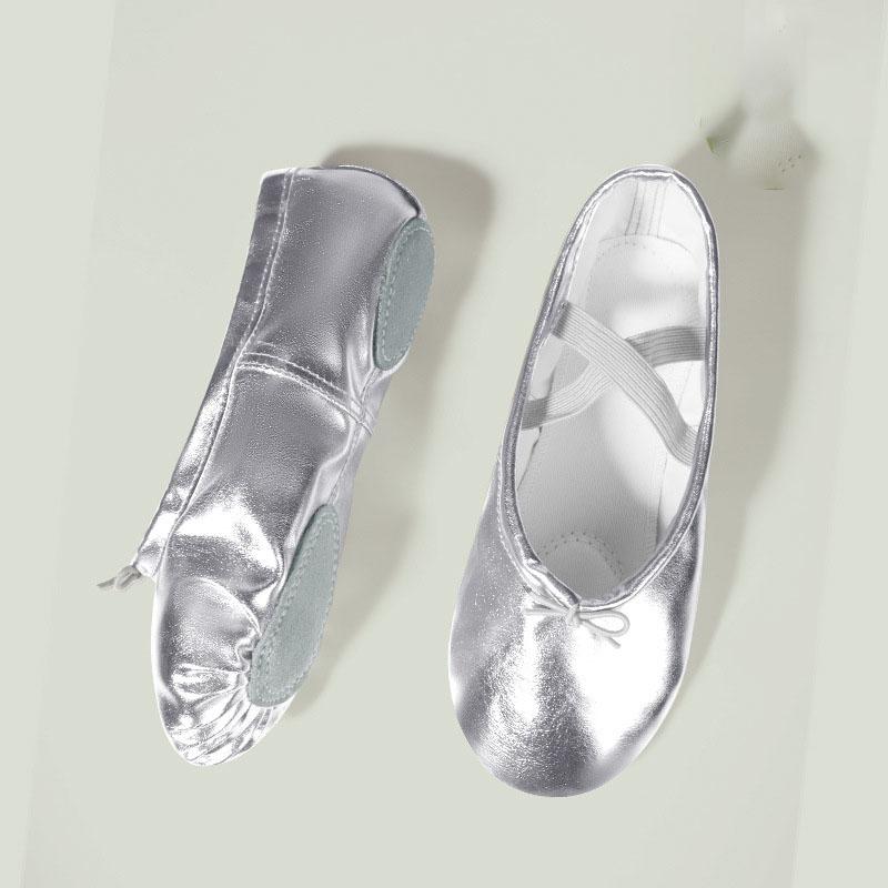 Dětské taneční boty měkká podrážka PU kůže plátno boty kočičí dráp zlaté stříbrné taneční boty baletní taneční boty velkoobchod