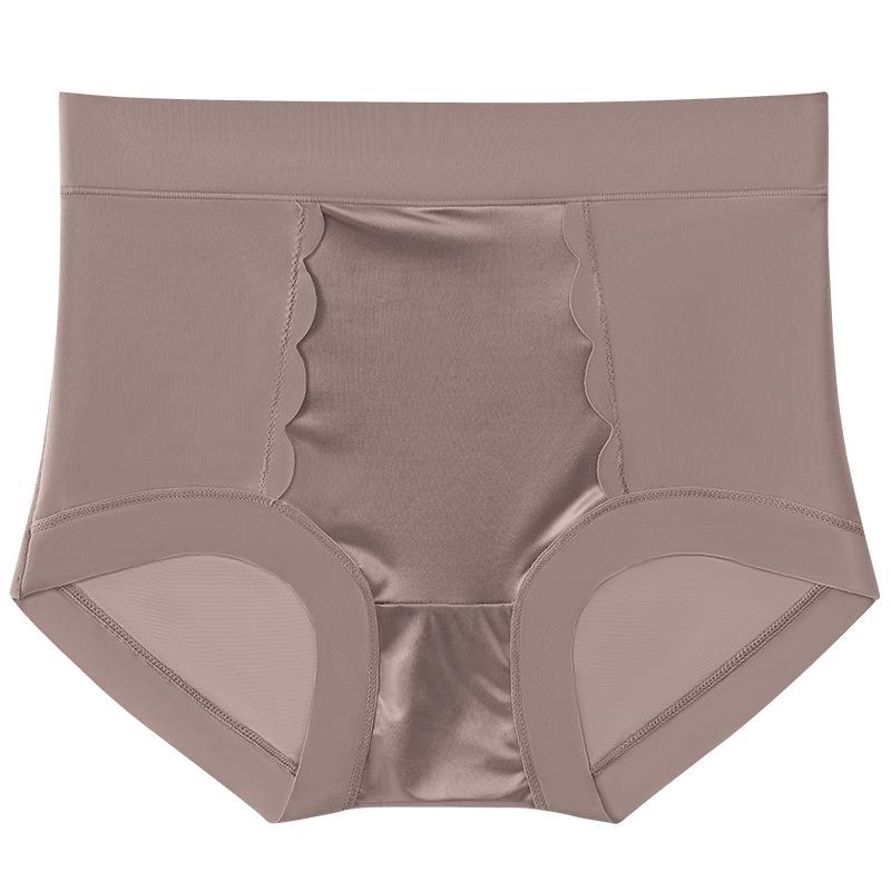 Plussize Ladies Summer Light Ice Silk No Trace Breathable Soft Comfortable High Waist Briefs