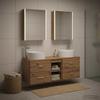 5 Piece Bathroom Furniture Set Artisan Oak Engineered Wood & Glass