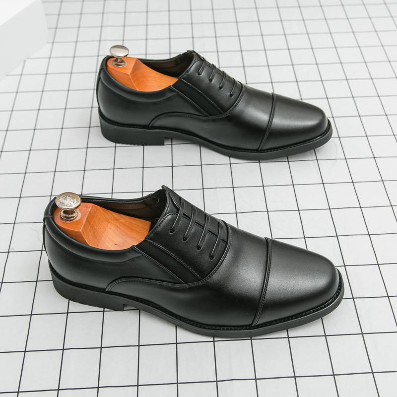 

Fashion Men Shoes Business Formal Leather Shoes Lace-up Comfortable and Breathable Office Shoes Wedding Banquet Shoes Men Sizes 38-46 38 чёрный