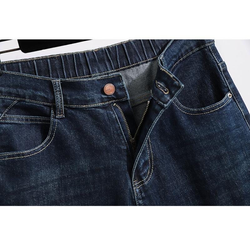 DIMANAF 2026 Autumn Winter New Plus Size Women Wide Leg Denim Pants Elastic High Waist Straight Jeans Casual Trousers