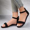 One button soft soled comfortable women flat shoes new 2026 summer fashion with zipper women's sandals daily casual slippers
