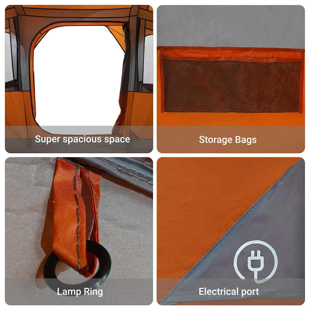 Family Tent with Orange Roof and Orange Color 435 x 255 x 216 cm