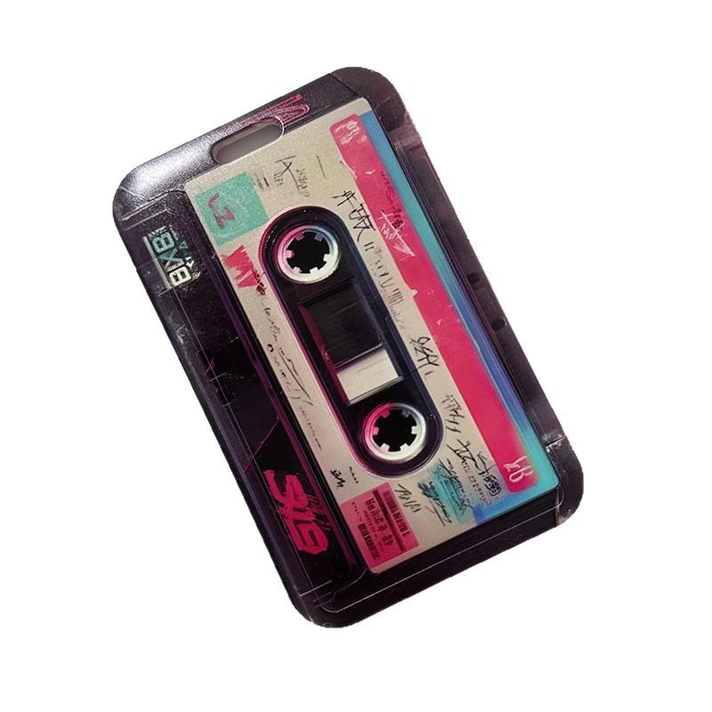 Retro NFC Sliding Card Holder for Students - Ideal for Meal Cards, Subway Passes, and Bike Access Cards