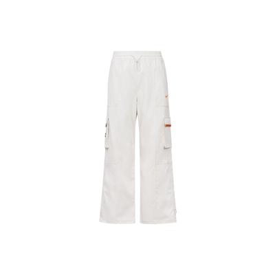 Solid Color Side Pocket Loose Casual Pants Women Bottoms White FJ7729-030